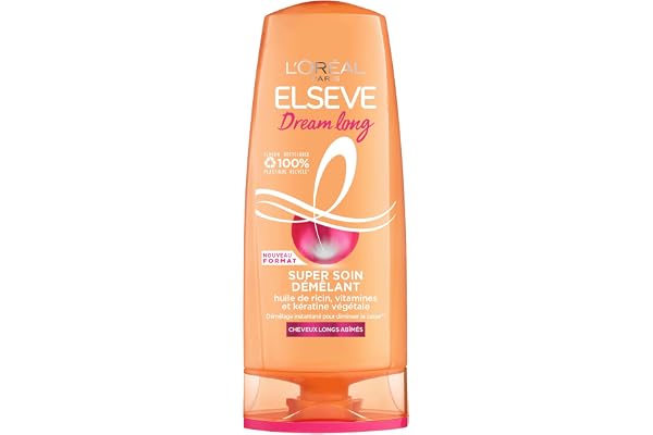 L'Oréal Paris - Soin Démêlant pour Cheveux Longs - Longueurs Protégées - Enrichi en Kératine Végétale + Vitamines + Huile de Ricin - Elseve Dream Long - 250 ml
