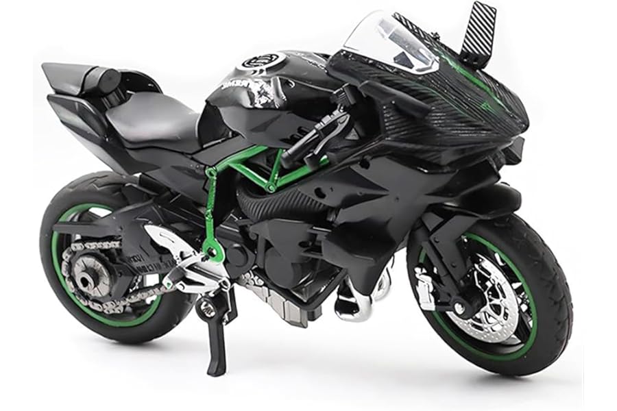 Bodeshis Toy Motorbike, Alloy Motorcycle Model, Kids' Play Motorcycles, Durable Motorbikes Toy for Boys and Girls, Gift for Collectors, Black Motorbikes Toys with Display Stand