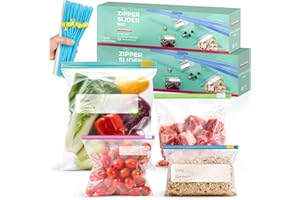 KMFYMPT 80 Pcs Bolsas Congelacion Reutilizables, 4 Tamaños Bolsas Zip Alimentos Reutilizables, Bolsas Herméticas, Bolsa Bocadillo Plastico, con Parte Inferior Expandible, Almacenamiento con Carne