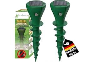 EdenGardens® 2er Pack 'MOLE Repeller' Maulwurf Vertreiber bestes Mittel gegen Wühlmäuse & Maulwurf - Maulwurfschreck Solar Testsieger Beste Maulwurfabwehr OHNE Karbid gegen Maulwürfe