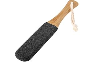 Mabor Uchwyt do szorowania stóp, drewniany pilnik do stóp, narzędzie do usuwania zrogowaceń, profesjonalny pedicure, do popękanych pięt, martwy naskórek, kukurydza, twarda skóra (czarna)