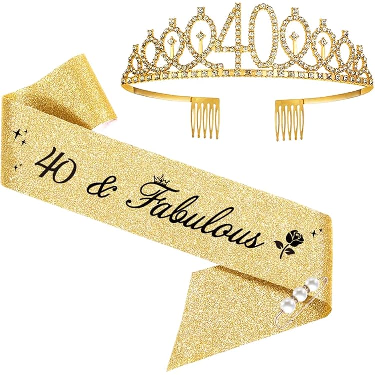 Accessoires Anniversaire Écharpe & Diadème D'anniversaire Pailleté - Fête Fille - Couronne Strass & Bandeau 'Birthday' - Cadeau Festif Accessoires Fête Anniversaire