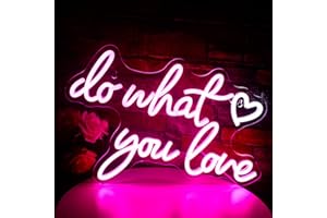 WANXING Do What You Love Neonlicht Schriftzug, Rosa Neon Schild für Wand Dekor, USB betrieben Neon Led Schild für Schlafzimmer, Wohnkultur, Büro