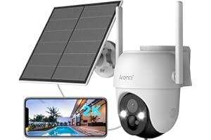 ARENTI Security Camera Outdoor Wireless Solar CCTV,360° PTZ Solar Powered Security Camera,Wifi Camera with Spotlight Color Night Vision,PIR Detection,2-Way Talk,IP65