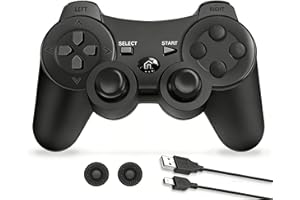 gamtooy Mando Play3, Replacement for PS3 Controller, Mando inalámbrico compatible con la consola Play 3 con doble vibración y sensor de movimiento - 1