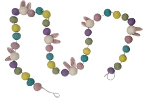 Frida Feeling Fair-Trade Filz-Girlande-Hase „Kugeln“ | Oster-Deko | Dekoration | EDLES NATURPRODUKT | Pom Pom Girlande | 5 LÄNGE ca. 150 cm (Frühlingsfarben)