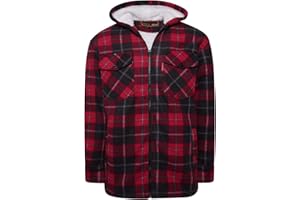 Shop Online Men's Padded Check Shirt Fur Lumberjack Collared Quilted Jacket Warm Thermal Casual Workwear Top Fleece Lumber Jack Padded Shirts
