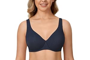 DELIMIRA Sujetador Reductor Talla Grande con Aros sin Relleno Cómodo para Mujer