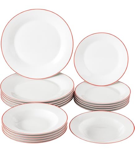 Service De Vaisselle Tognana Riviera 18 Pièces En Porcelaine Rouge