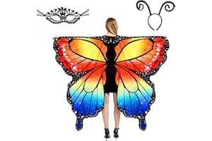LYL. Ling Adult Butterfly Wings, Adults Fairy Wings, Butterfly Cape, Halloween Costumes for Women, 3PCS Butterfly Costume Wing Set