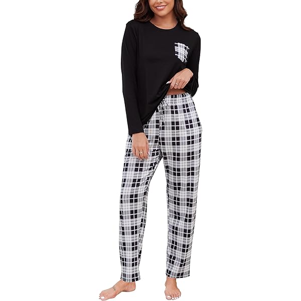 Corsaire Femme Pyjama Femme En Coton Long,Ensemble Pyjama En Coton