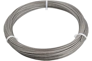 CATIME 50m Stahlseil 2mm, 304 Edelstahlseil Drahtseil PVC Ummantelt, 167kg Belastbarkeit Rostfrei Drahtkabel 7x7, Aufhängedraht für Bilder Decke, Spanndraht Edelstahldrahtseil für Wäscheleine Gardinen Außen