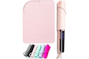 ANGENIL Heat Mat for Hair Straighteners, Heat Resistant Mat for Curling Iron, Silicone Heat Resistant Mat for Travel Flat Iron Hair Straightener, Heat Protecting Mat for Hair Curler 21.5 cm x 15.5 cm