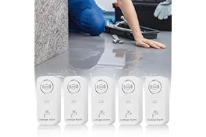 TOWODE Détecteurs de Fuite d'eau Alarme de Fuite et de Goutte - Sirène 90 DB - Capteur d'eau sans Fil - pour Salle de Bain, buanderie, Cuisine