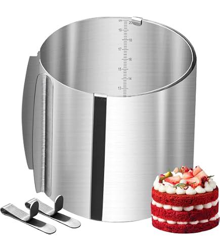 Anello Per Torte Regolabile In Acciaio Inox 16x6 Cm | Stampo Rotondo Fino A 40 Cm Per Pasticceri Professionisti E Hobbisti - 2