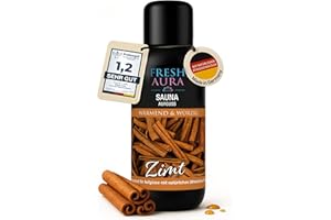 ‎FRESH AURA FRESH AURA Saunaaufguss Konzentrat – Sauna Aufgussmittel Zimt – Sehr ergiebiger und langanhaltender Saunaduft – Wärmen und Würzig | Made in Germany (100ml)