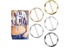 Yolev 5 Pezzi Clip per Maglietta in Metallo Clip per Anello per Sciarpa Clip per Cravatta per Maglietta Clip per Fibbia ad Angolo per Abbigliamento Rotondo per Ragazze da Donna