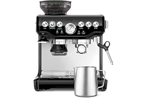 Sage - The Barista Express - Cafetera Profesional con Espumador de Leche Manual y Molinillo Integrado - Microespuma Personalizable - Con Jarra de Control de Temperatura, Sésamo Negro
