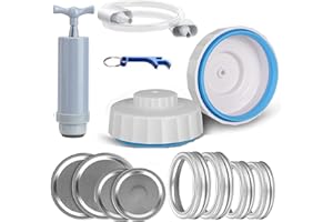 JAUHMUI Jar Sealer Vacuum Sealer 9-Piece Kit for Food Storage with Accessory Hose, Vacuum Pump, Can Opener, Vacuum Sealer Kit, for Preserving Jars with Normal and Wide Opening (Manual)