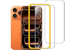 ivoler Protector de Pantalla Para iPhone 17 Pro Max, Incluye Marco de Instalación Fácil, Cristal Vidrio Templado Premium-2 Pack