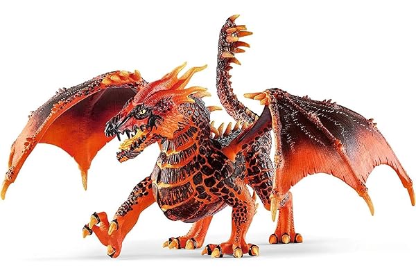 schleich ELDRADOR CREATURES | Lavadraake 70138 | ELDRADOR schleich monsterfigur med rörlig underkäke och vingar | present till flickor och pojkar