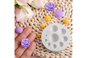 BOXOB Molde de Arcilla Polimérica Bola Semicircular, 10 Tamaños Molde Silicona para Hacer Hemisferios Perfecto para Hacer Joyas Aretes Decoración y Proyectos de Manualidades