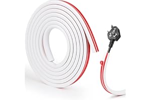 DBREAKS Canaleta Cables Pared Adhesivo 3M, Mini Canaleta de Cables, Esconder Cables, Tapa Cables Pared, Cubre Cables Pared, Canaletas para Cableado, 15mm×11mm Blanco