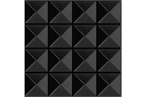 BXI Lot de 4 panneaux diffuseurs acoustiques de studio pour décoration murale et plafond - 300 x 300 x 25 mm (noir)