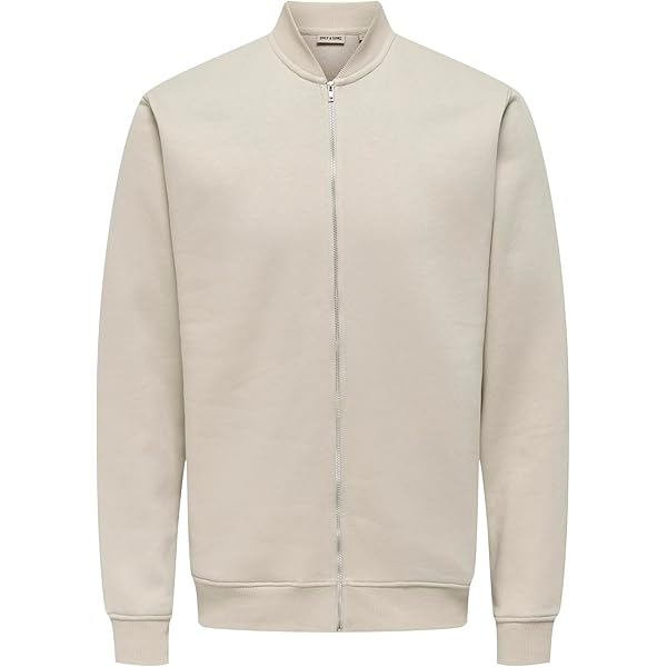 ONLY & SONS Onsloui Reg 12 Cabel Half Zip Knit, havermout, S