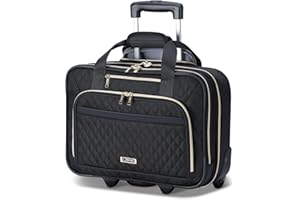 Lekespring Bolsa con Ruedas Maletín para portátil 15,6, Bolsa diseñada para Viajes Profesionales de Negocios y Viajes,Color Negro