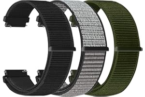 YONGBB 20mm Bracelet Montre en Nylon pour Garmin Forerunner 55/165/645/245 Music/Vivoactive 6/5/3/Venu 2 Plus/Amazfit Active 2/Active/GTS 4/Bip 3/Bip 3 Pro