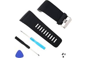 ENET S/L Bracelet de rechange en silicone compatible avec Fitbit Surge Watch Tracker avec outils Noir/bleu/violet