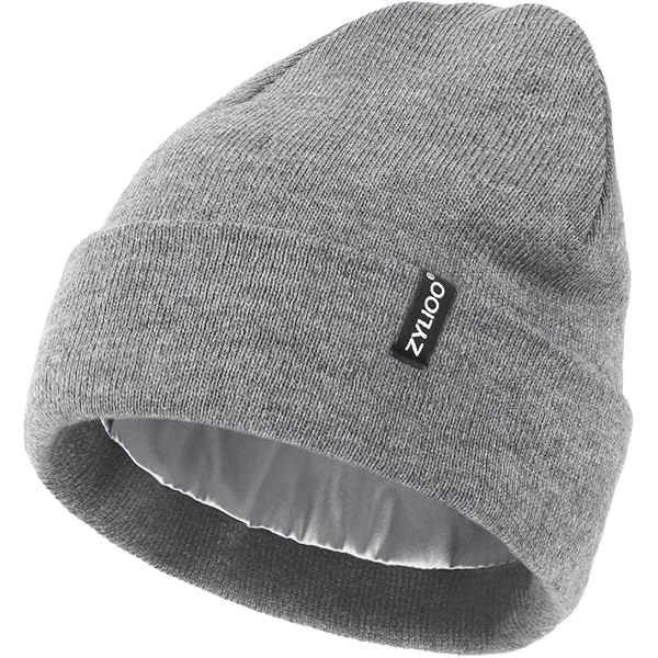 Bonnet D'hiver Doublé De Satin Pour Femme Avec Doublure En Soie épaisse Et Motif Tête De Mort, Revers Noir, Taille Unique