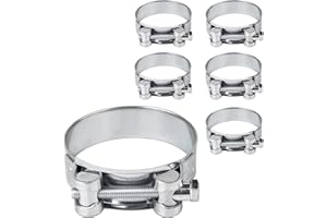 DIFORMA Paquete de 6 abrazaderas de tubo reforzadas fuertes de 52 a 55 mm, abrazaderas de manguera de tubo de acero galvanizado (6 unidades, 52 a 55 mm)