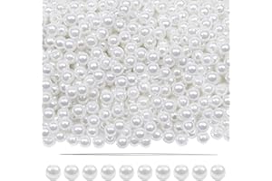 TOAOB THE ONE AND ONLY BABY TOAOB 1000 Pezzi Perle per Braccialetti Bianche Perle Acrilico per Bigiotteria 6mm Decorative Perla Rotond Beads per Fai da Te Artigianato Collane Bracciali