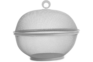 tinysiry Cesto per Frutta in Rete con Coperchio, Cestello per Scarico da Cucina in Acciaio Inossidabile Portafrutta per Verdure con Coperchio Cestello per Scarico per Verdure, Portaoggetti per Verdur