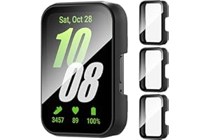 AIDOWU 3-Stück Hard PC 360° Hülle Kompatibel mit Samsung Galaxy Fit 3 Schutzhülle mit 9H Gehärtetem Glas Displayschutz Kratzfest,Ultradünne Case,Schwarz&Schwarz&Schwarz