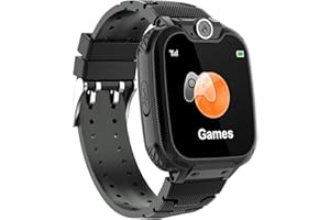 JUNWING JUMWING Smartwatch per Bambini,Orologio Smartwatch con Chiamata SOS, Fotocamere, Musicale, Torcia, Sveglia, Giocattoli educativi, Regalo per Ragazzi e Ragazze (Nero)