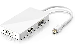 CSL-COMPUTER CSL - 4k 3in1 Mini Displayport 1.2 zu HDMI VGA oder DVI Adapter - 3840x2160 UHD 2160p 4k - kompatibel mit PC MAC Apple ASUS Dell Google Lenovo HP Toshiba Video und Audio-Übertragung - Weiss