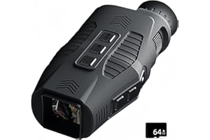 KinZon Occhiali da visione notturna, monoculare digitale a infrarossi 1080p, scheda SD 64G inclusa, zoom digitale 5X, distanza di visione 300 m, foto e video