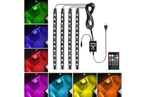 ‎FAVOTO Favoto 4x12 Innenbeleuchtung LED Atmosphäre Licht Auto Innenraumbeleuchtung led Innenraum mit USB-Port und IR Fernbedienung…