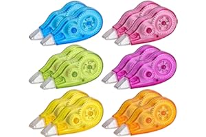 Funngy Bianchetto a Nastro,12 PCS Mini Correttore a Nastro Scolorina Nastro con Cappuccio Protettivo Cancellina Nastro Correction Tape per Insegnanti Studenti Ufficio Scolastico Nastro Correttiv
