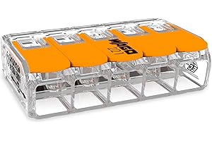 10 unidades Wago 221-615 terminal de conexión 5 hilos con palanca 0,5-6 qmm diseño pequeño, transparente