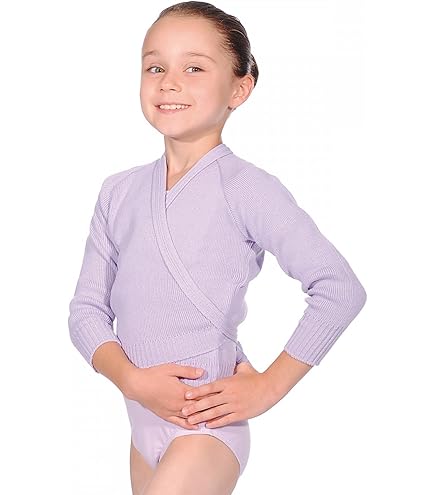 Oyolan Kids Girls Classic Ballet Sweater Ballerina Long Sleeve Knit Wrap Top Ballet Dance Cardigan Shrug Coat Green 3-4 Years