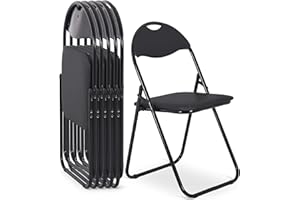 ‎MACOSHOPDE BY MACO MÖBEL Raburg Klappstuhl 6er-Set, praktisches Gästestuhl-Set zum Klappen, gepolstert, leicht & bequem, Belastbarkeit 100 kg, Metallgestell, für Gäste, Büro, Event & Party, Paul, Schwarz/Schwarz