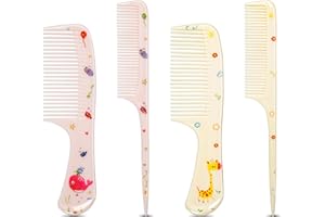 MEGAVOW 4 Pièces Brosse à Cheveux, Brosse Démêlante et Ensemble de Peignes pour Filles Garçons Coiffure Cheveux Secs et Mouillés Femmes Mignonnes Cadeau