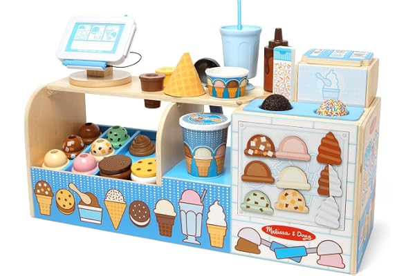 Melissa & Doug Cool Scoops glassfabrik av trä matleksak | Leksaker 3 år | Leksaker | Leksakskök