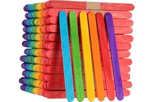 ZOENHOU Lot de 1 000 bâtonnets de glace colorés en bois naturel de 11,4 cm pour loisirs créatifs, modélisme, fournitures artistiques