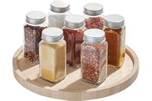 INTERDESIGN iDesign Eco Wood Versatile per armadi da Cucina, girevoli in Legno di Paulownia per scaffali o armadietti, Porta spezie da appoggio con Bordo rialzato, Beige, Naturale, 26.67/26.67/3.07 cm