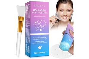 FUZZYUP Mascarilla Colageno Facial Coreana, Collagen Night Wrapping Mask, Mascarilla de Colágeno para Reafirma la Piel, Mascarilla Facial Hidratación Profunda, Reduce Arrugas, Mejora la Elasticidad de la Piel